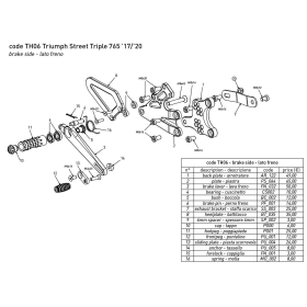 COMMANDES RECULÉES BONAMICI TRIUMPH STREET TRIPLE 765 S / R / RS 2017-2020