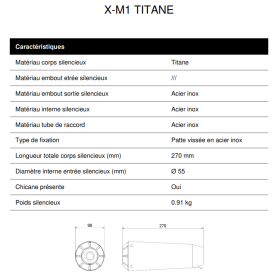 Silencieux Titane Euro5 BMW F900XR / Mivv X-M1 B.037.LC4T