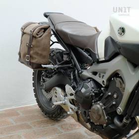 Sacoche cuir droite Yamaha MT-09, XSR900 / Unit Garage U002+2504DX