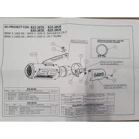 Silencieux carbone S1000RR (20-22) EURO5 / CR-T SC Project B33B-38CR