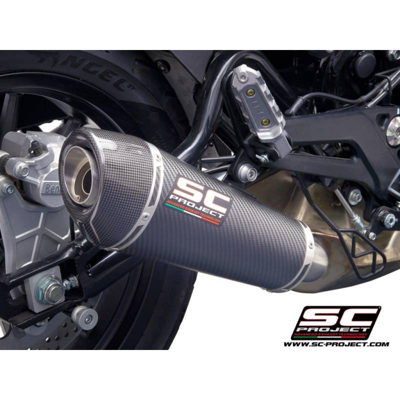 Silencieux Euro4 Benelli Leoncino 500 2017-2020 / SC Project Conic Carbone