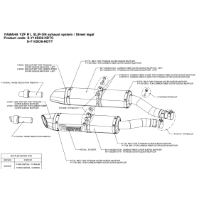 SILENCIEUX AKRAPOVIC pour YAMAHA YZF-R1 07-08 / S-Y10SO8-HDTC