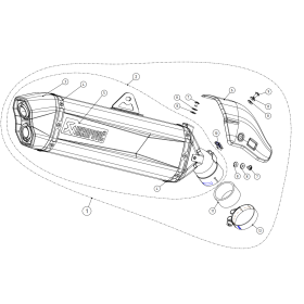 Silencieux homologué Aprilia Tuareg 660 - Akrapovic S-A6SO1-HGJT