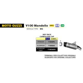 Silencieux Titane Euro5 Moto-Guzzi V100 Mandello - Arrow 71953PK