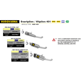 Silencieux Husqvarna Svartpilen, Vitpilen 401 / Arrow 72631AK