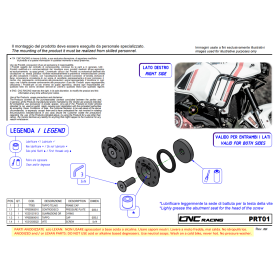 Kit bouchons crashbar Ducati DesertX- CNC Racing PRT01