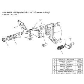 COMMANDES RECULÉES BONAMICI MV AGUSTA F4 / BRUTALE SELECTION INVERSEE - MV01R