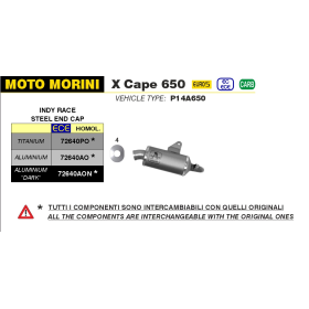 Silencieux EURO5 Moto Morini X Cape 650 / Arrow 72640