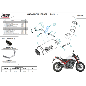 Silencieux carbone Honda CB750 Hornet - GP Pro Mivv H.085.L2P