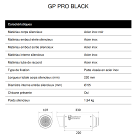 Silencieux noir Honda CB750 Hornet - GP Pro Mivv H.085.LXBP