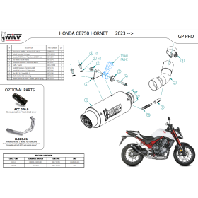 Silencieux noir Honda CB750 Hornet - GP Pro Mivv H.085.LXBP