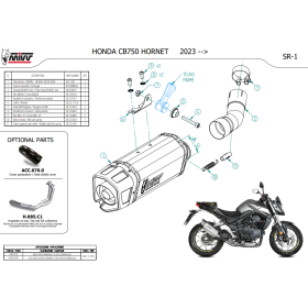 Silencieux Inox Noir Honda CB750 Hornet / S1-R Mivv H.085.LR1XB