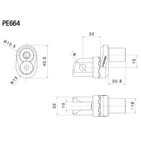 Adaptateur repose pieds pilote excentrique Rizoma PE664B