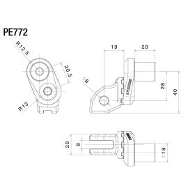 Adaptateur repose pieds pilote avec excentrique Rizoma PE772B