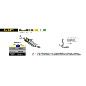 Silencieux aluminium Ducati DesertX - Indy Race Arrow 72638AO