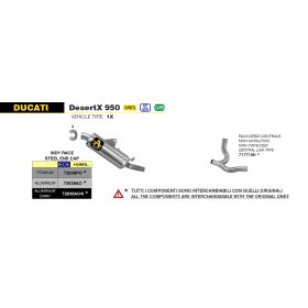 Silencieux noir Ducati DesertX - Indy Race Dark Arrow 72638AON