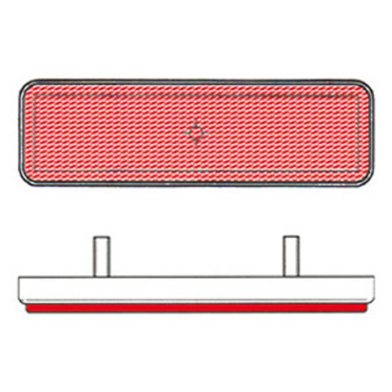 Catadioptre V PARTS rectangle 96x27mm rouge