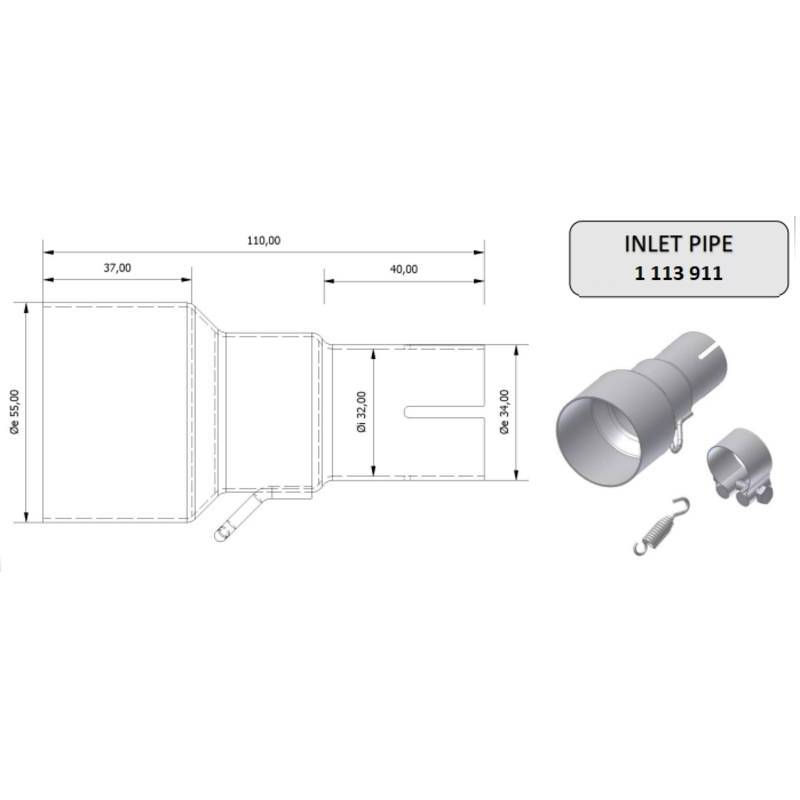 Tube de raccordement MIVV 55 - 32 mm