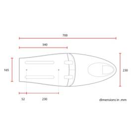 SELLE CAFE RACER TYPE 92 L : 70cms