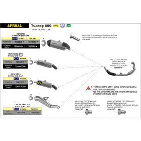 Silencieux Titane homologué Aprilia Tuareg 660 - Indy Race EVO Arrow 72646PO