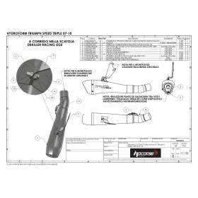 SILENCIEUX TRIUMPH SPEED TRIPLE 07-10 / HP CORSE HYDROFORM BLACK - TRHY1003BLACK-N-AB