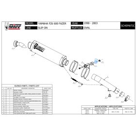 Silencieux carbone homologué MIVV Y.002.L3 / Yamaha FZS600 Fazer 1998-2003