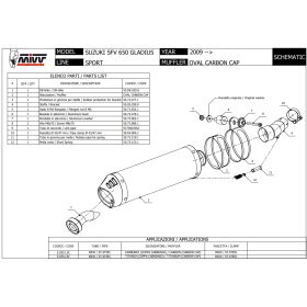 Silencieux homologué MIVV S.035.L3C / Suzuki Gladius SFV650 2009-2015