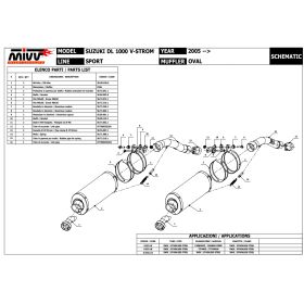 Double silencieux homologué MIVV S.033.LE / Suzuki DL1000 V-Strom 2002-2013