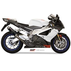 Silencieux double inox noir GP MIVV A.004.LXB / Aprilia RSV1000