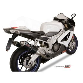 Silencieux double inox noir GP MIVV A.004.LXB / Aprilia RSV1000