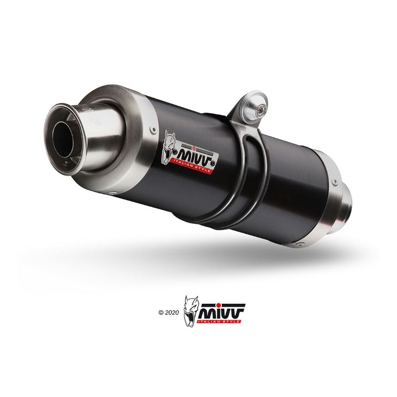 Silencieux double inox noir GP MIVV A.004.LXB / Aprilia RSV1000