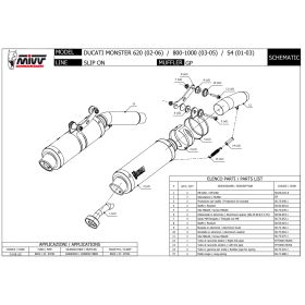 Silencieux double MIVV D.018.L2S / Ducati Monster 620-800-1000-S4