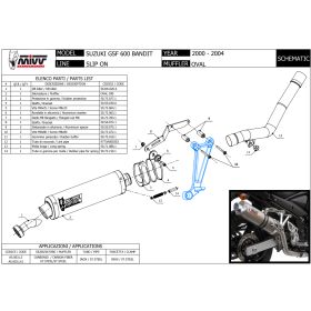 Silencieux inox MIVV AS.003.LX1 / Suzuki GSF600 Bandit 2000-2004