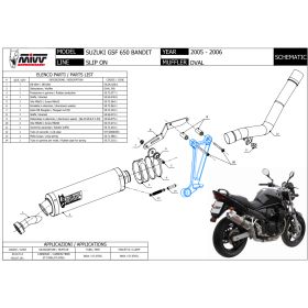 Silencieux inox MIVV AS.017.LX1 / Suzuki GSF650 Bandit 2005-2006