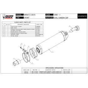 Silencieux Carbone homologué MIVV B.009.LEC / BMW R1150R 2000-2006