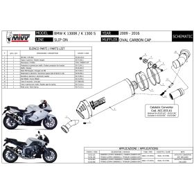 Silencieux Carbone MIVV B.010.LEC / BMW K1300 R-S 2009-2016