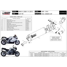 Silencieux Carbone MIVV B.010.LNC / BMW K1300 R-S 2009-2016