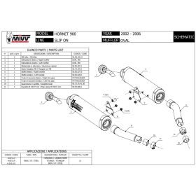 Double Silencieux Inox MIVV H.015.LX1 / Honda CB900F Hornet 2002-2006