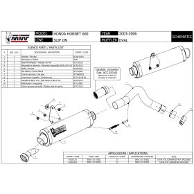 Silencieux Inox MIVV H.020.LX1 / Honda CB600F Hornet 2003-2006