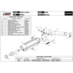 Silencieux homologué inox noir Suono MIVV B.005.L9 / BMW R1200R 2008-2010