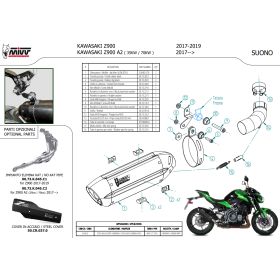 Silencieux inox noir homologué Suono MIVV K.045.L9 / Kawasaki Z900, Z900 A2