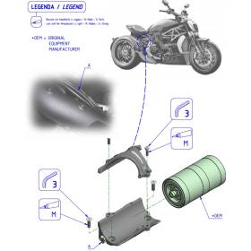 Support bombonne amortisseur arrière X-DIAVEL /  CNC Racing SA100