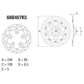 DISQUE DE FREIN ARRIERE BREMBO KTM 1290 SUPER DUKE R