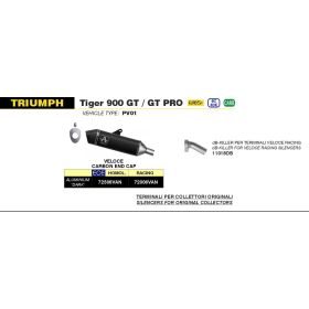 Silencieux EURO5 Triumph Tiger 900 2024 / Arrow Veloce Dark 72506VAN