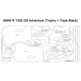 Kit complet protection peinture BMW R1300GS ADV Trophy + Triple - Wunderlich PremiumShield