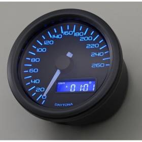 COMPTEUR DE VITESSE VELONA A LED BLEU 260KMH NOIR