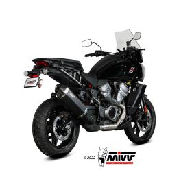 Silencieux MIVV Speed Edge inox noir brossé/casquette carbone - Harley Davidson Pan America