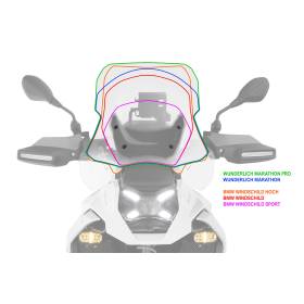 Bulle BMW R1300GS / Adventure - Wunderlich MARATHON PRO Transparent - Sans ACC