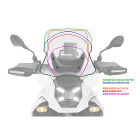 Bulle BMW R1300GS / Adventure - Wunderlich MARATHON PRO Transparent - Avec ACC
