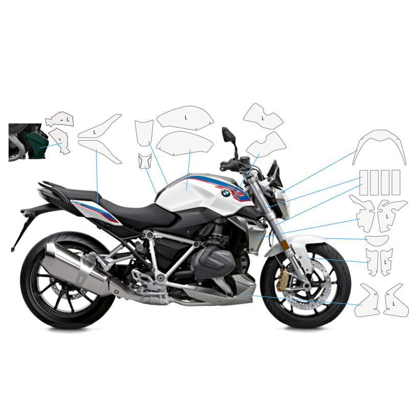 Kit complet protection de peinture PremiumShield BMW R1250R- Wunderlich